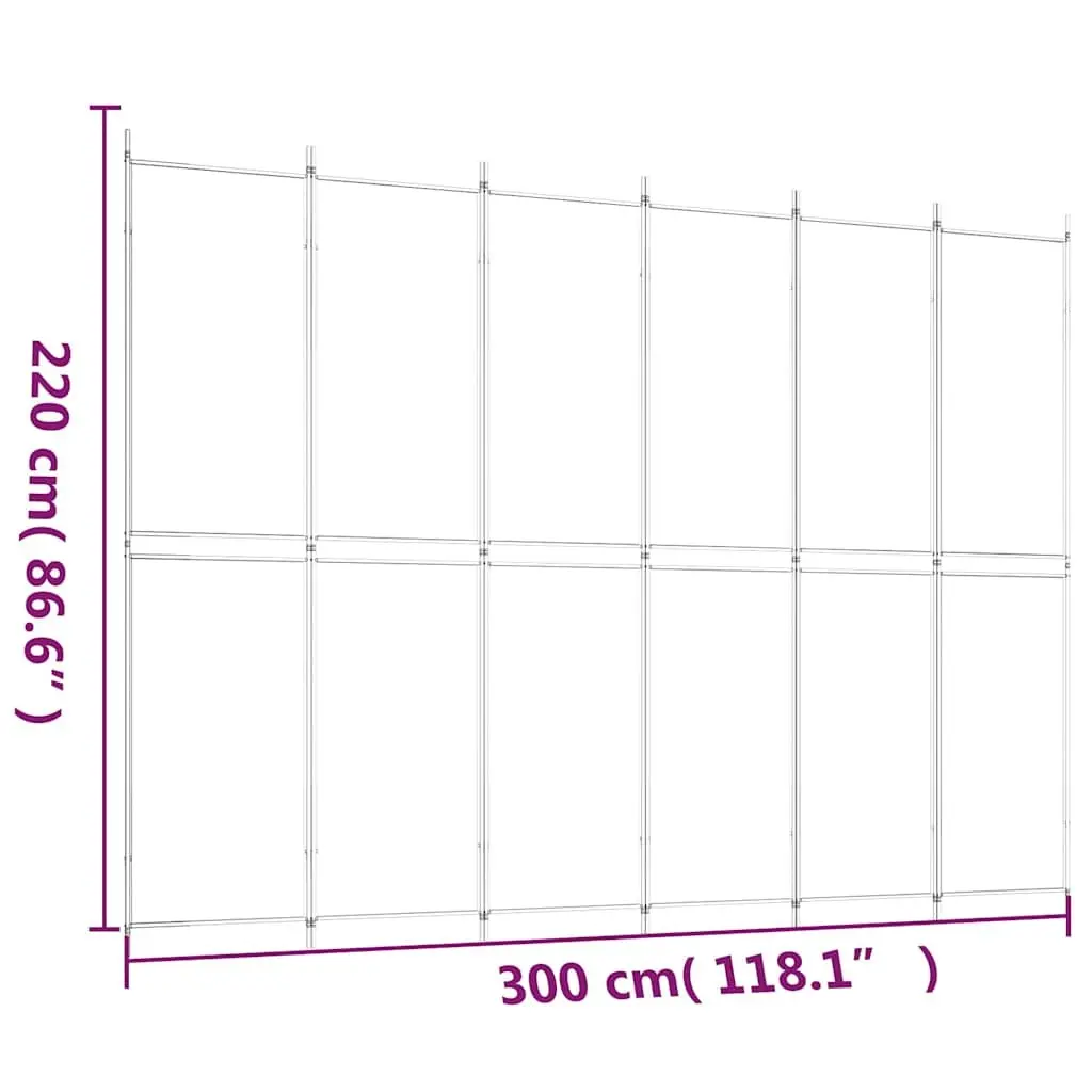 Room Divider Anthracite 300x220cm 6-Panel Folding Screen Partition Privacy