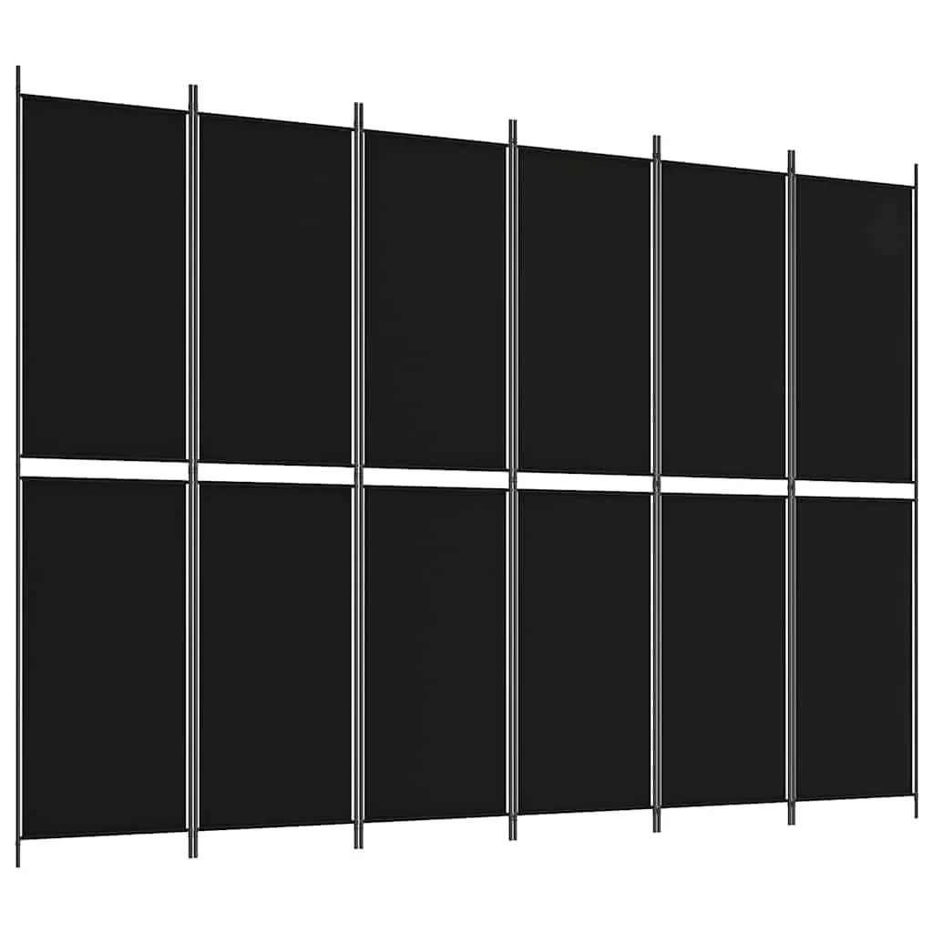 Room Divider Screen Black 300x220 cm Foldable Privacy Partition Fabric