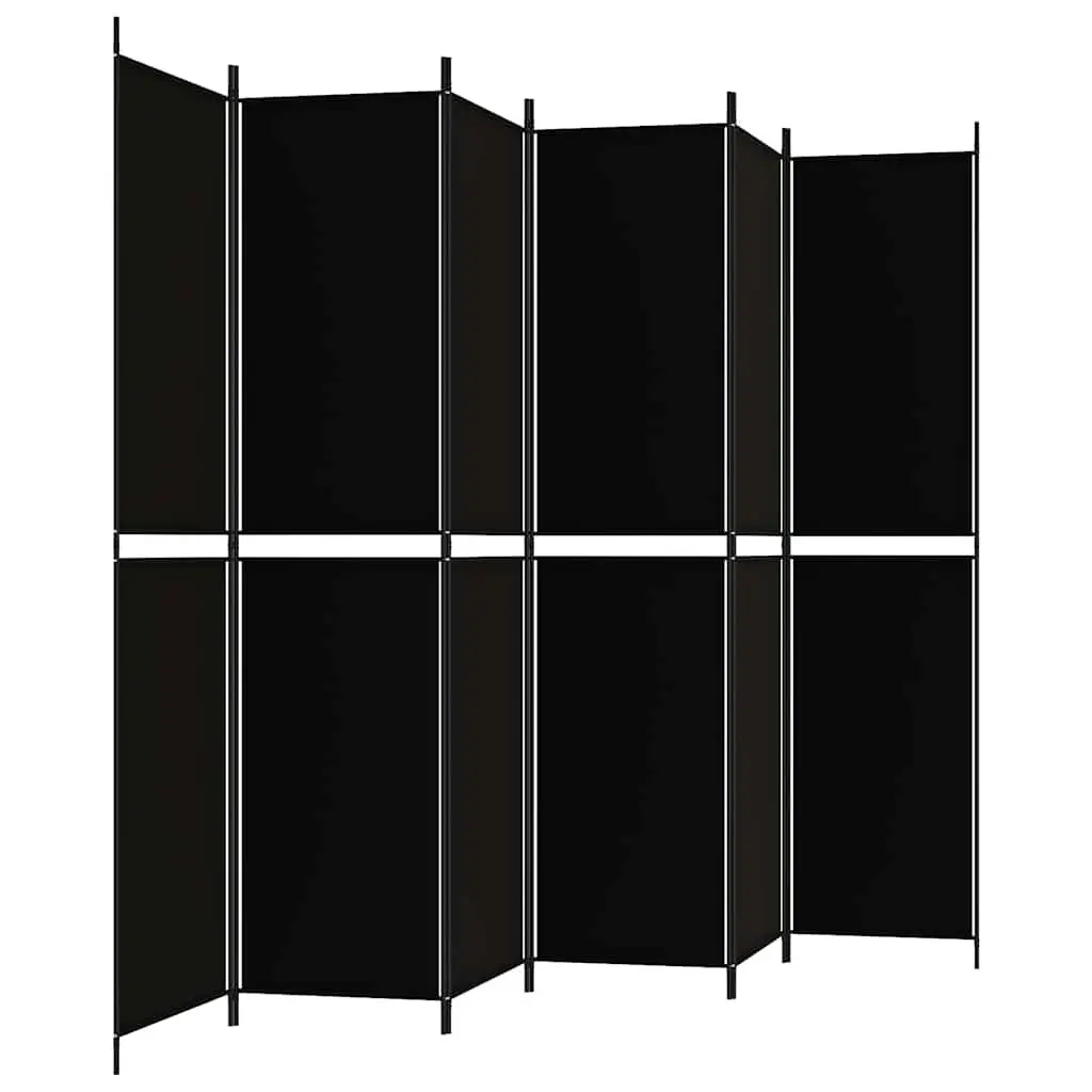 Room Divider Screen Black 300x220 cm Foldable Privacy Partition Fabric