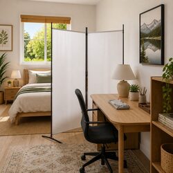 Compact 2-Panel Room Divider for Easy Setup