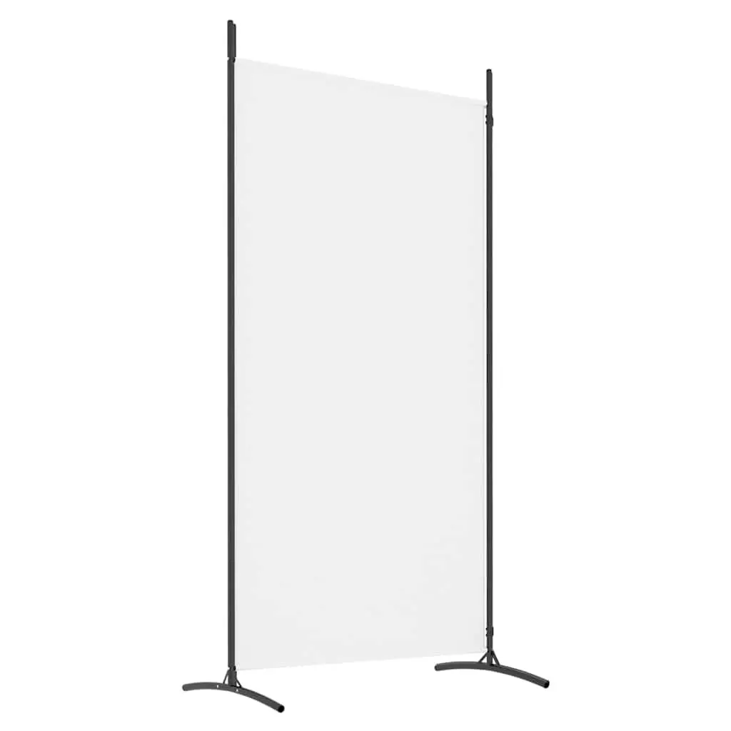 2-Panel Room Divider White Foldable Privacy Screen Portable Fabric Partition