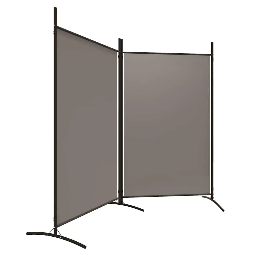 Room Divider Anthracite 2-Panel Folding Screen Partition Privacy