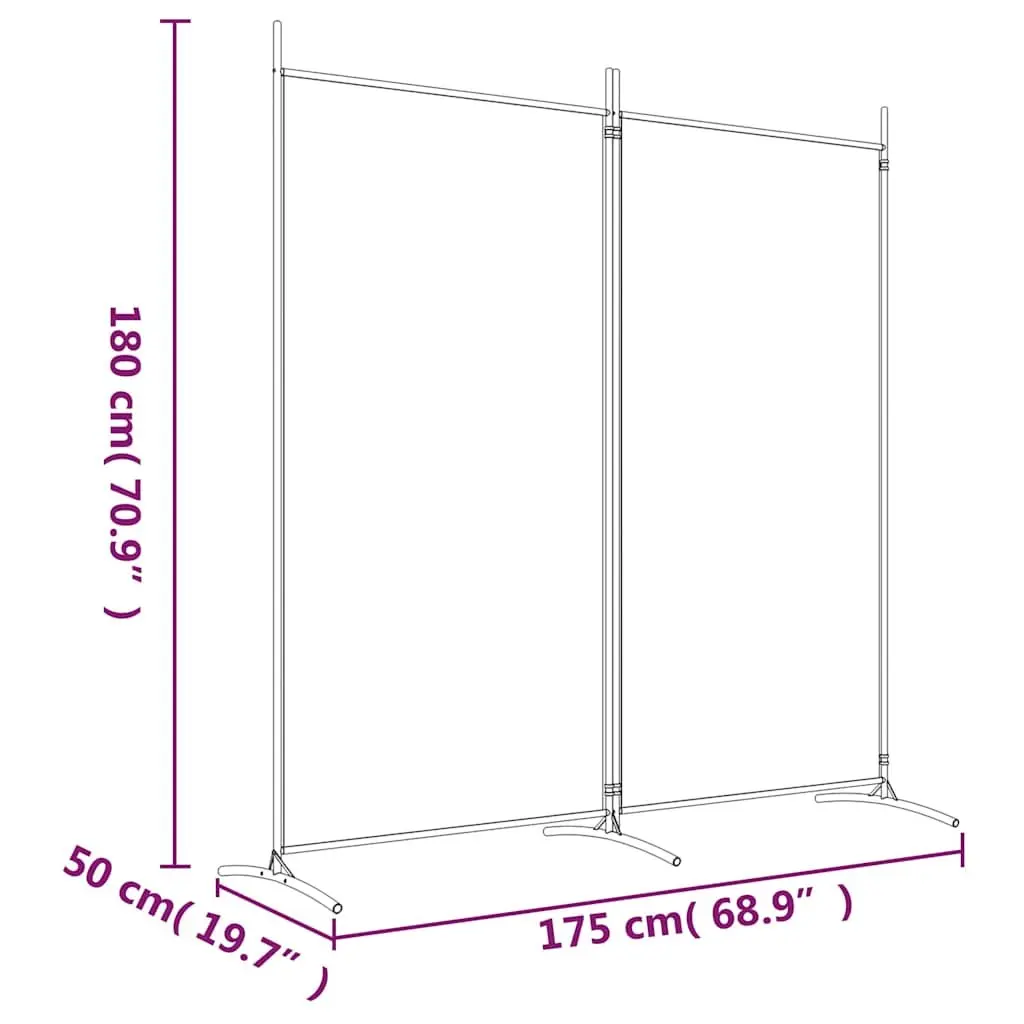 Room Divider Anthracite 2-Panel Folding Screen Partition Privacy