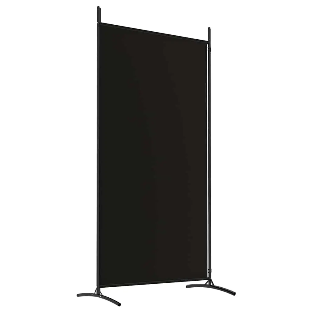 2-Panel Room Divider Black Fabric 175x180cm Foldable Privacy Partition