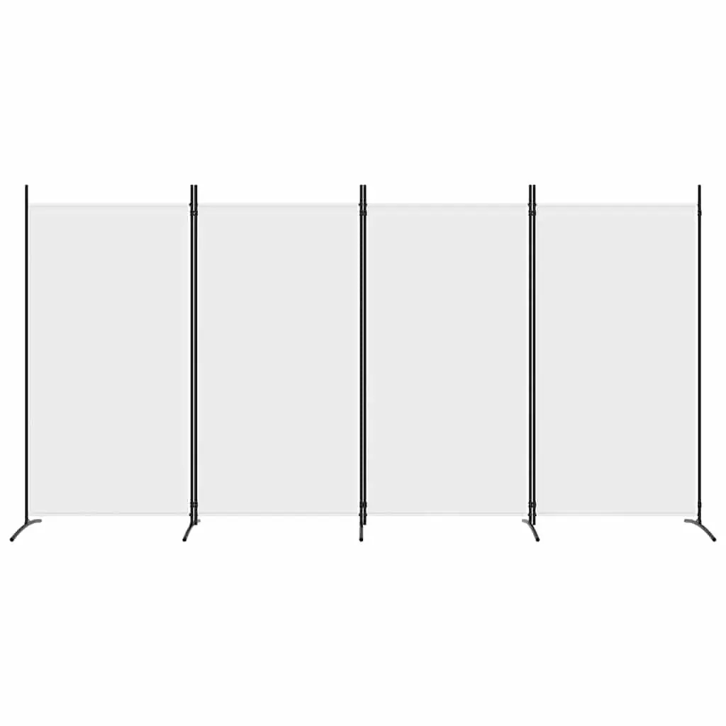 Room Divider White 4 Panel Fabric Folding Screen Privacy Partition 346x180cm