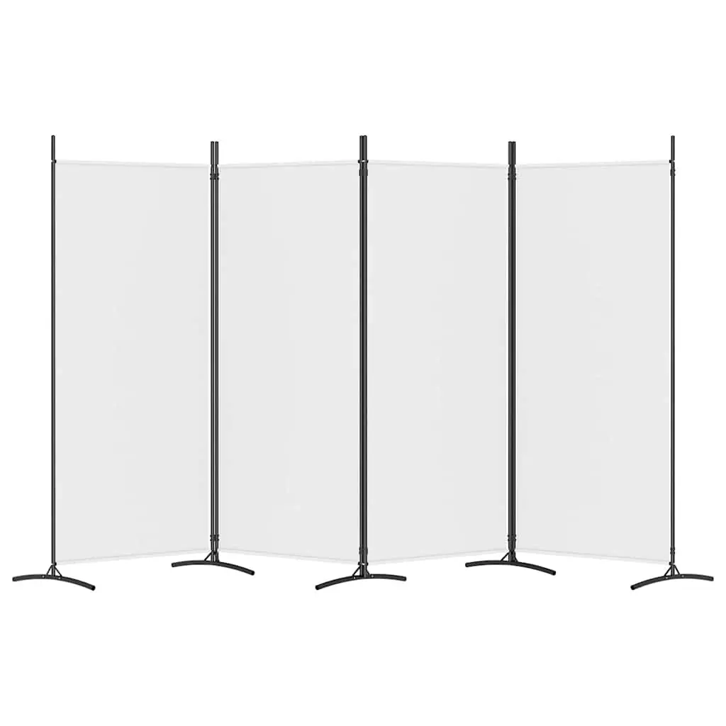 Room Divider White 4 Panel Fabric Folding Screen Privacy Partition 346x180cm