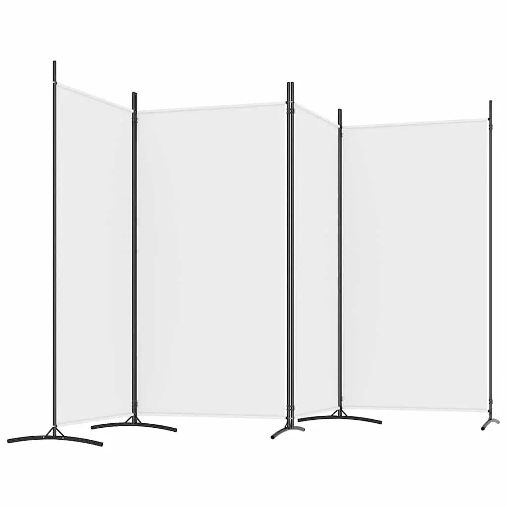 Room Divider White 4 Panel Fabric Folding Screen Privacy Partition 346x180cm