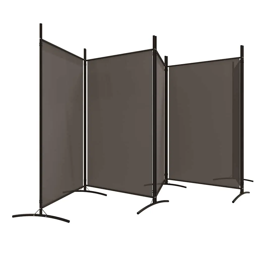 5-Panel Room Divider Anthracite Fabric Foldable Privacy Partition