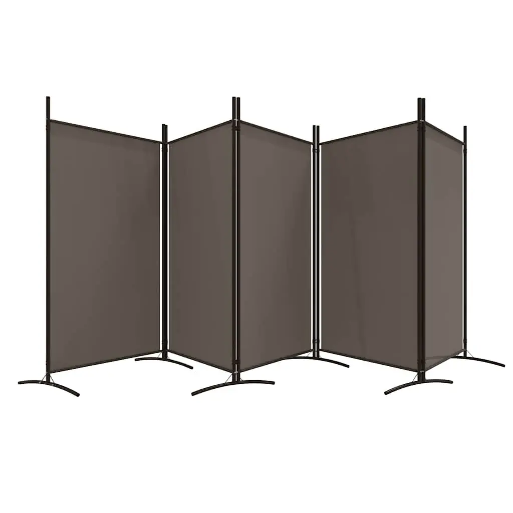 5-Panel Room Divider Anthracite Fabric Foldable Privacy Partition