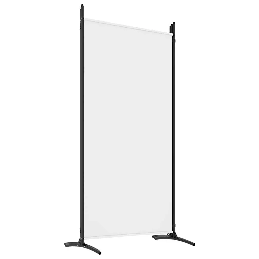 6-Panel Room Divider White Fabric Foldable Privacy Partition