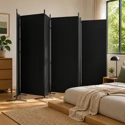 Compact 6-Panel Room Divider, Foldable and Stylish