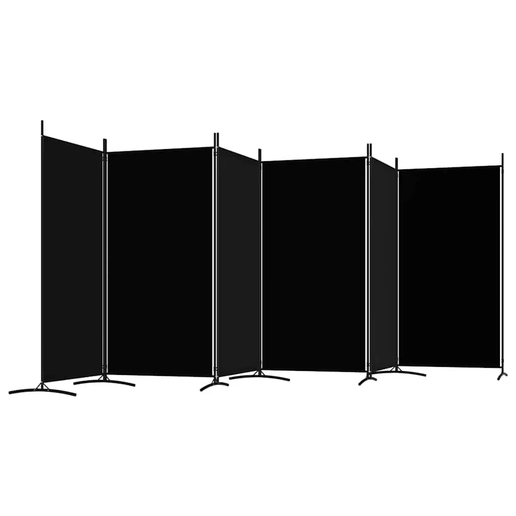 Room Divider 6 Panel Foldable Partition Screen Privacy Space Divider Black