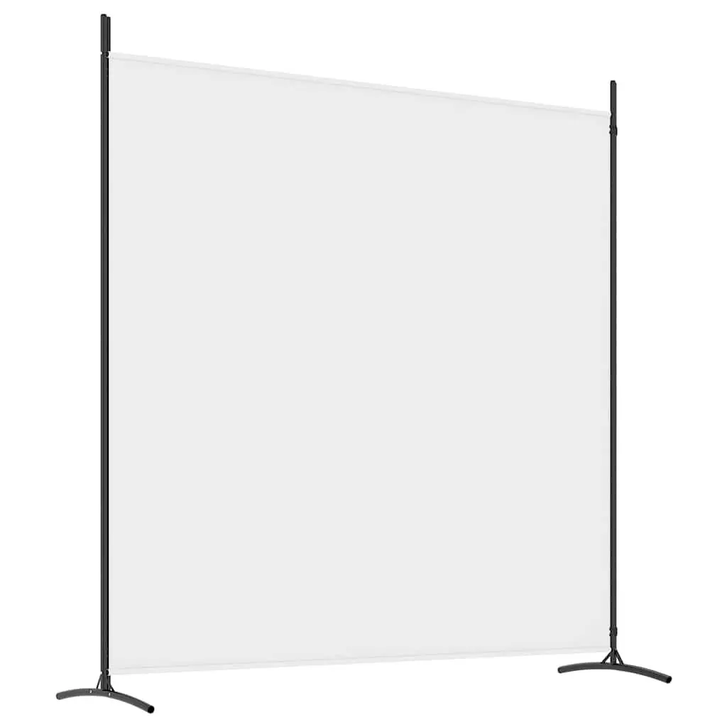 2-Panel Room Divider White Fabric Foldable Privacy Screen Partition 348x180cm