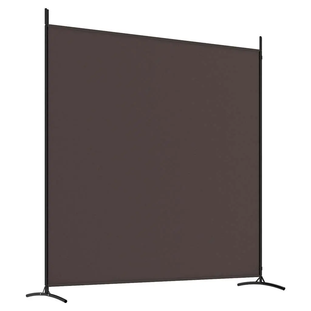 2-Panel Room Divider Brown Fabric Foldable Privacy Separator