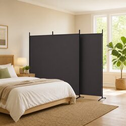 Compact and Stylish 3-Panel Room Divider - Brown