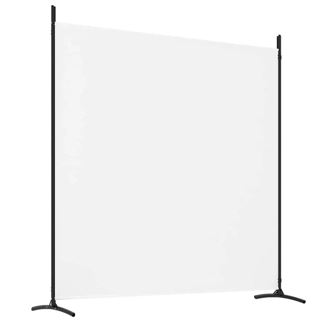 Foldable Fabric Room Divider 4-Panel White Privacy Screen Portable Partition