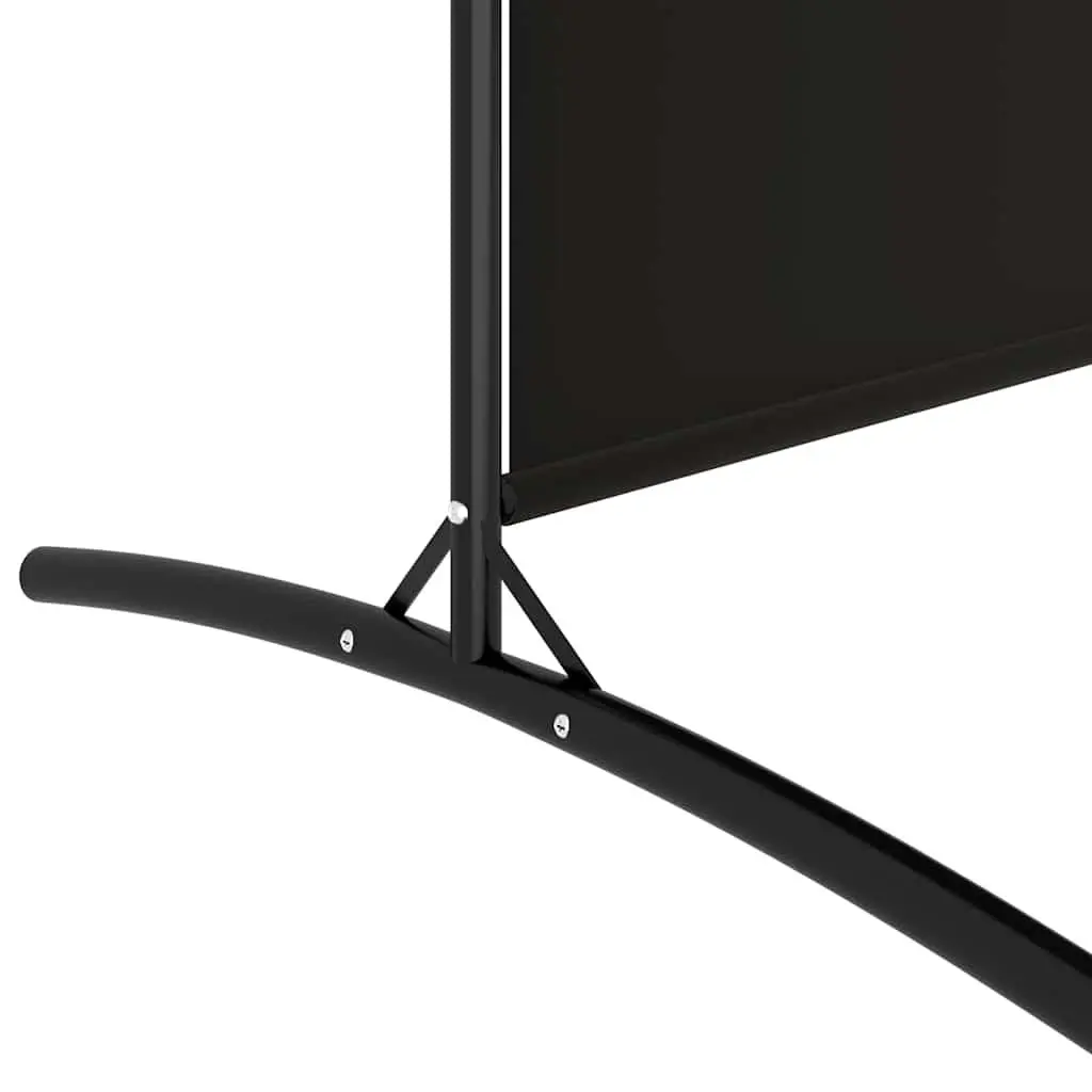 4-Panel Room Divider Black 698x180 cm Foldable Fabric Privacy Screen