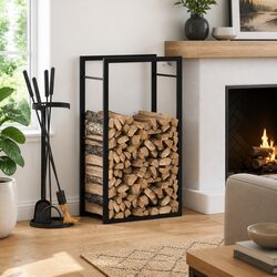 Compact and Sturdy Firewood Rack for Winter Use 50x28x94cm