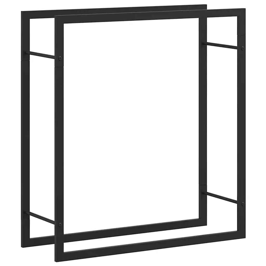 Firewood Rack Log Storage Holder Black Steel Outdoor Indoor Fireplace Wood Stand