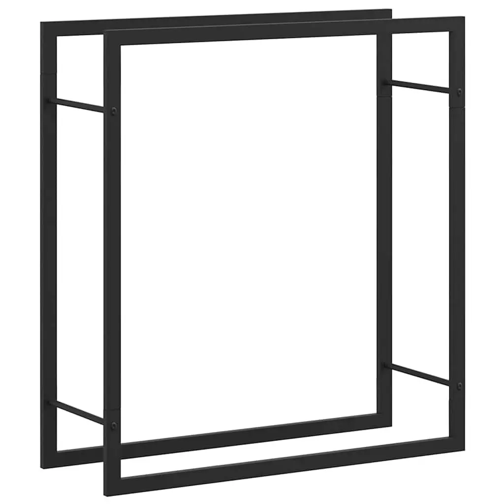 Firewood Rack Log Storage Holder Black Steel Outdoor Indoor Fireplace Wood Stand