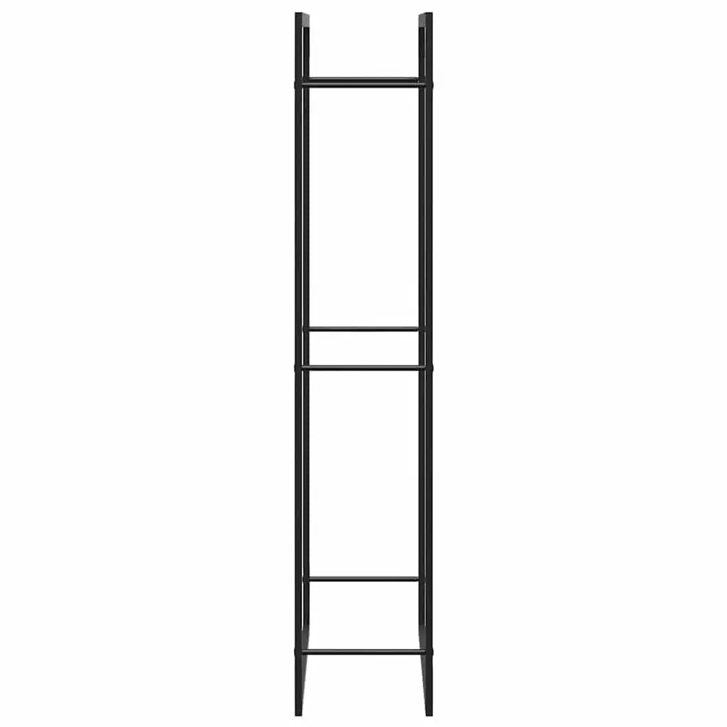 Firewood Rack Black Steel Elevated Log Storage Holder 80x28x154cm