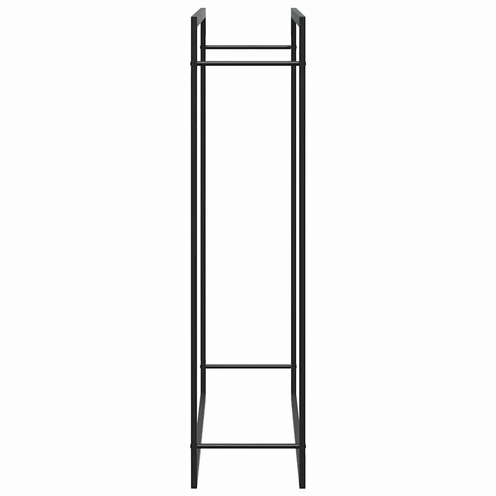 Firewood Rack Black Steel Outdoor Log Storage Holder