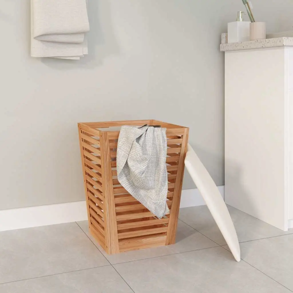 Wooden Bathroom Storage Stool Brown 40.5cm Cushioned Lid