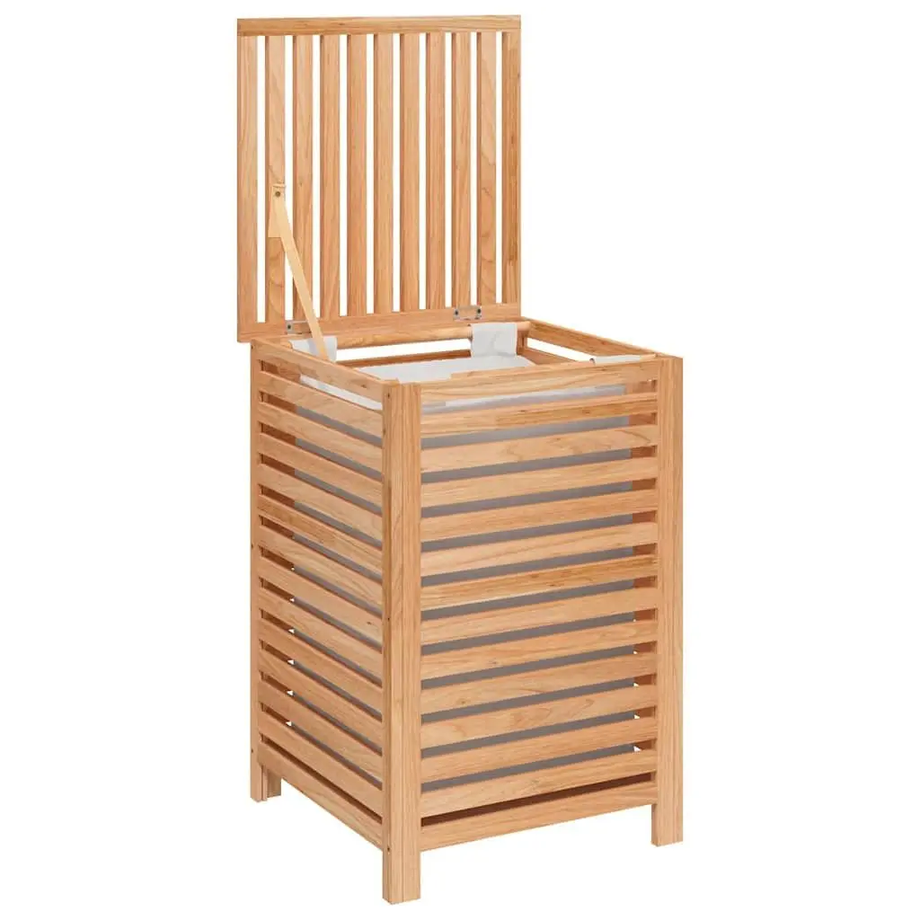 Wooden Laundry Basket 45x45x65 cm Brown Solid Wood Storage Hamper Removable Bag