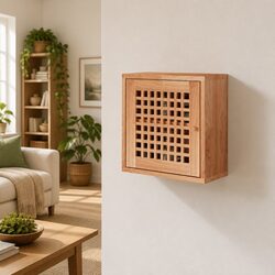 Solid Walnut Wall Cabinet with 2 Compartments 42x18x42cm