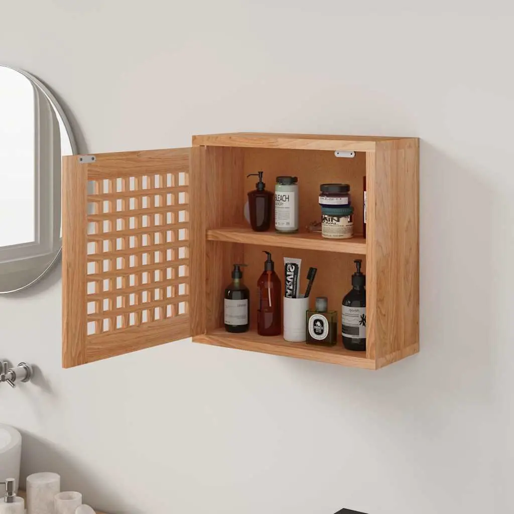 Wall Cabinet Brown 42x18x42cm Solid Wood 2 Compartment