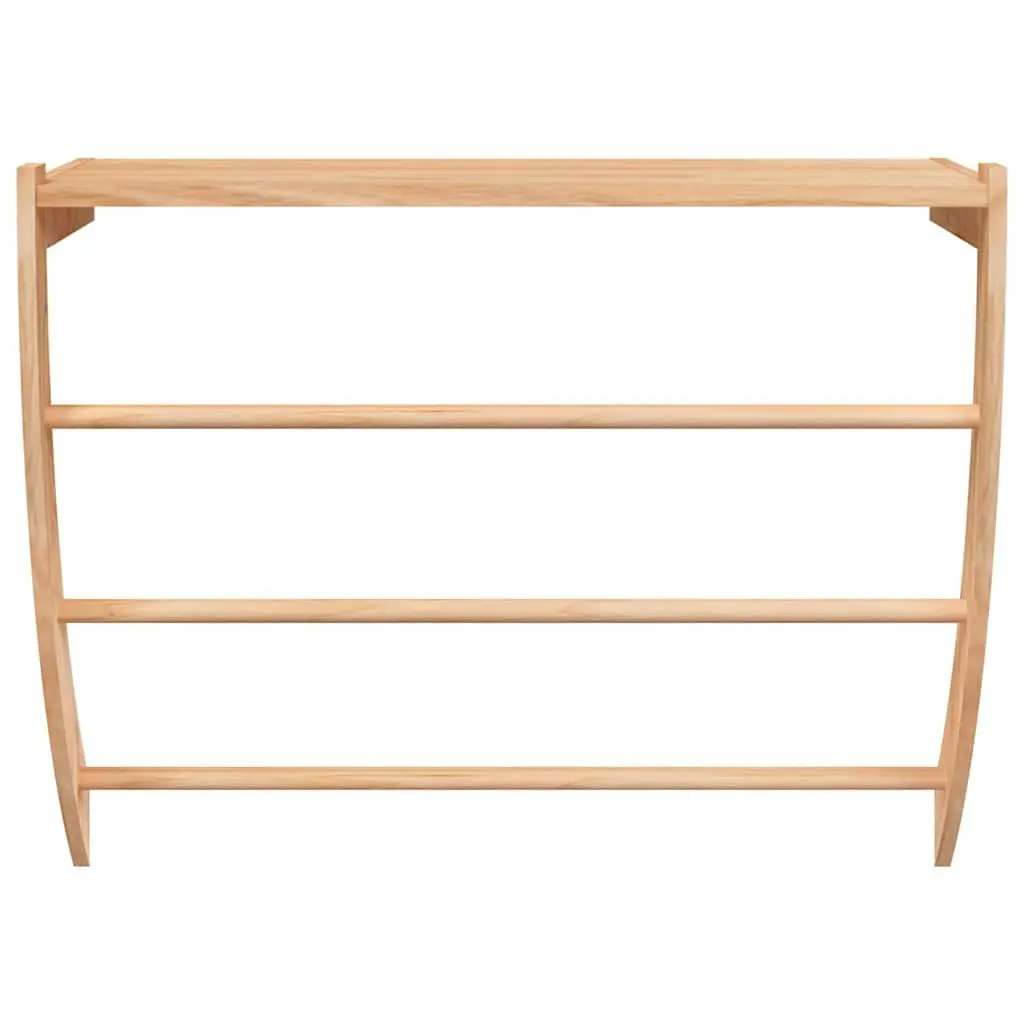 Towel Rack Brown Solid Walnut Wood 60x25.5x49 cm Freestanding 3 Bars Shelf