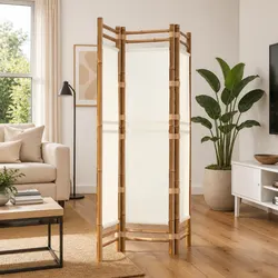 3-Panel Bamboo Folding Room Divider for Cozy Spaces