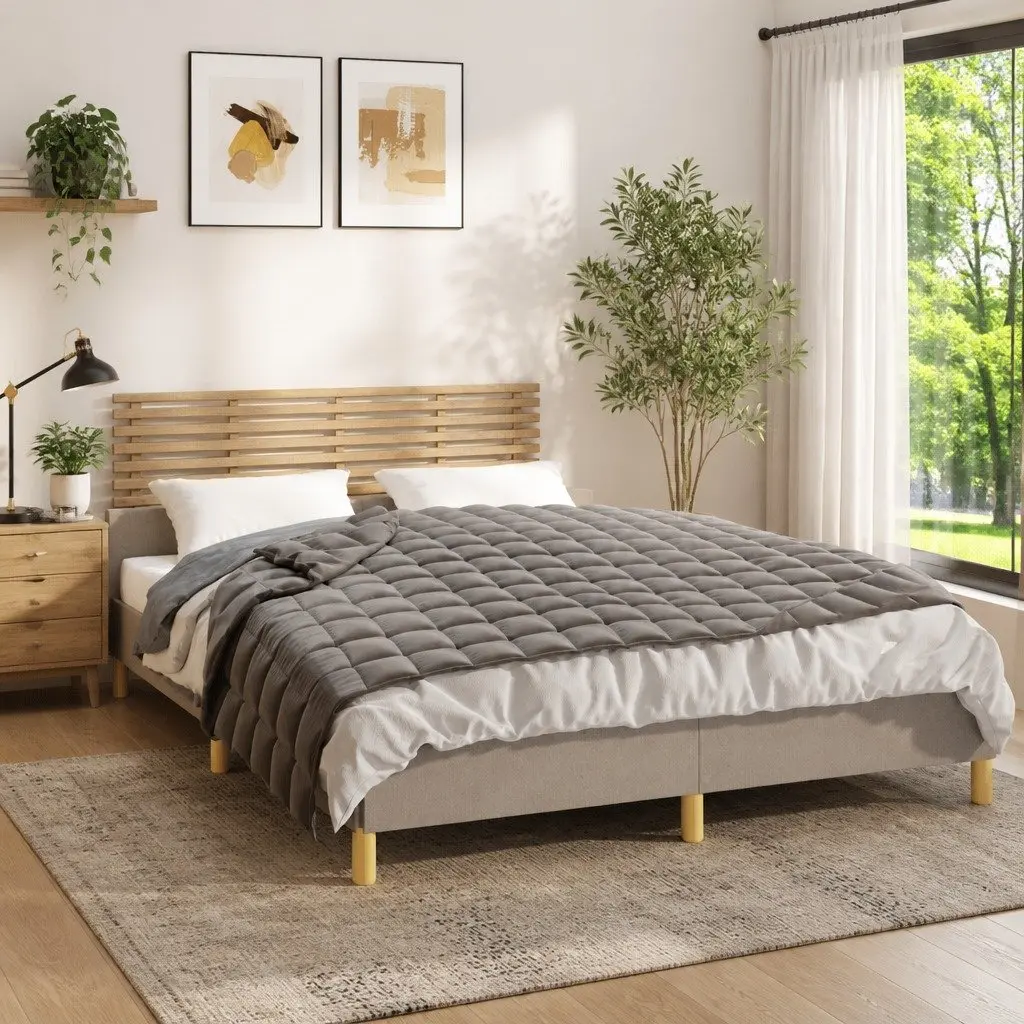 Weighted Blanket 120x180cm Grey 5kg for Better Sleep and Relaxation with Soft Pressure Therapy