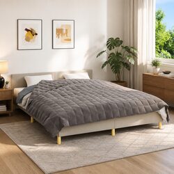 200x200 cm Grey Weighted Blanket for Quality Sleep, 13 kg