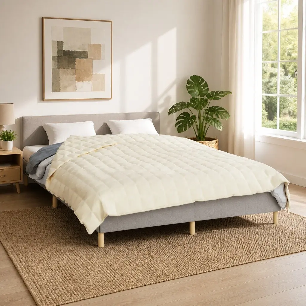 Weighted Blanket Light Cream 200x200 cm 13 kg Breathable Sleep Pressure Relief