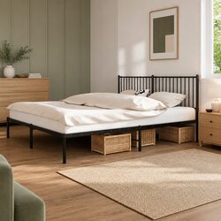 Black Metal Bed Frame for King Size Mattresses