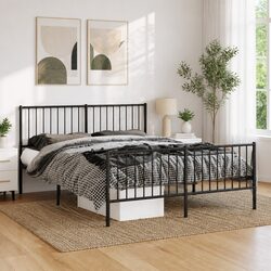 Compact Metal Bed Frame Queen 135x190 cm with Storage Space