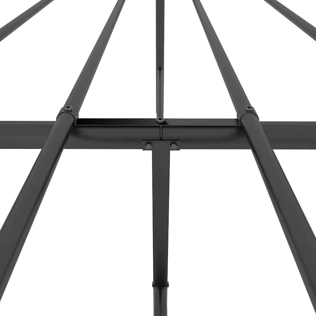 Metal Bed Frame Black 135x190 cm with Headboard Footboard