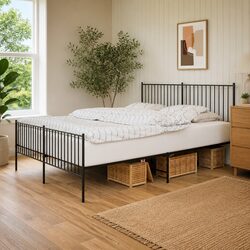 King Size Metal Bed Frame with Storage Space 183x203 cm