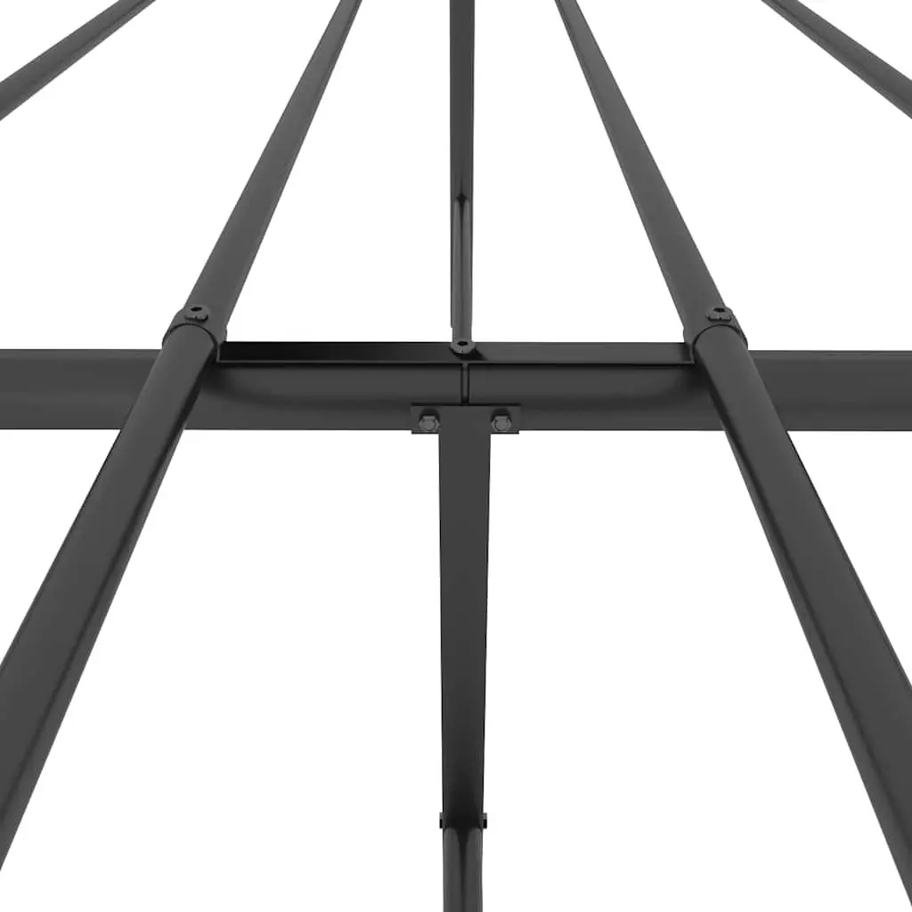 Metal Bed Frame Black King Size 183x203 cm Sturdy Steel Construction with Headboard Footboard
