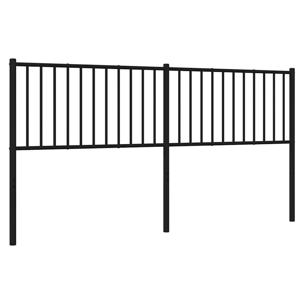 Metal Headboard Black 180cm Powder-coated Steel Construction Sturdy Legs Back Support