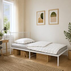 Metal Bed Frame King Single 107x203 cm with Slatted Base