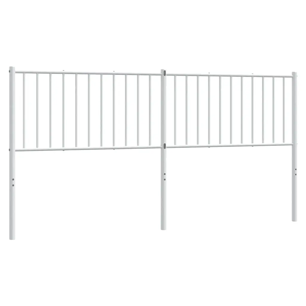 White Metal Headboard 180cm Powder Coated Steel Frame Durable Construction