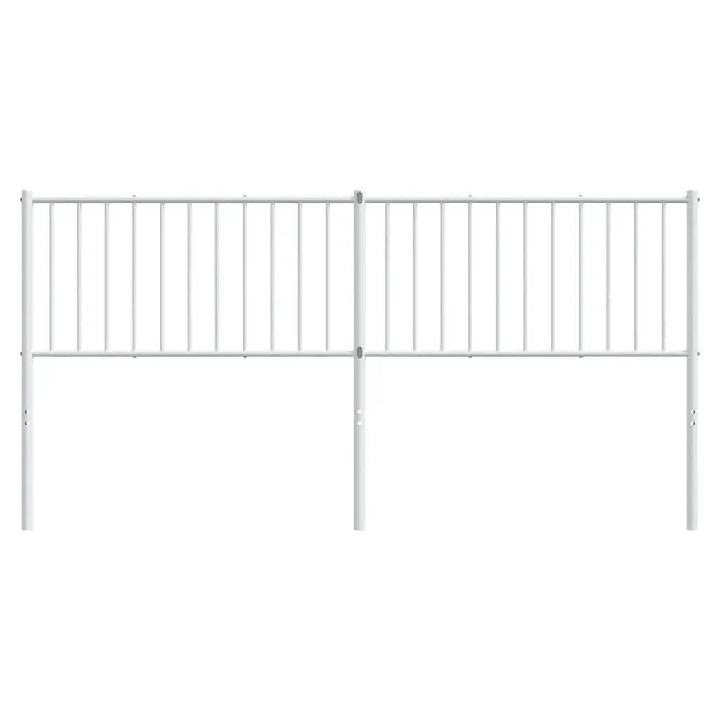 White Metal Headboard 180cm Powder Coated Steel Frame Durable Construction