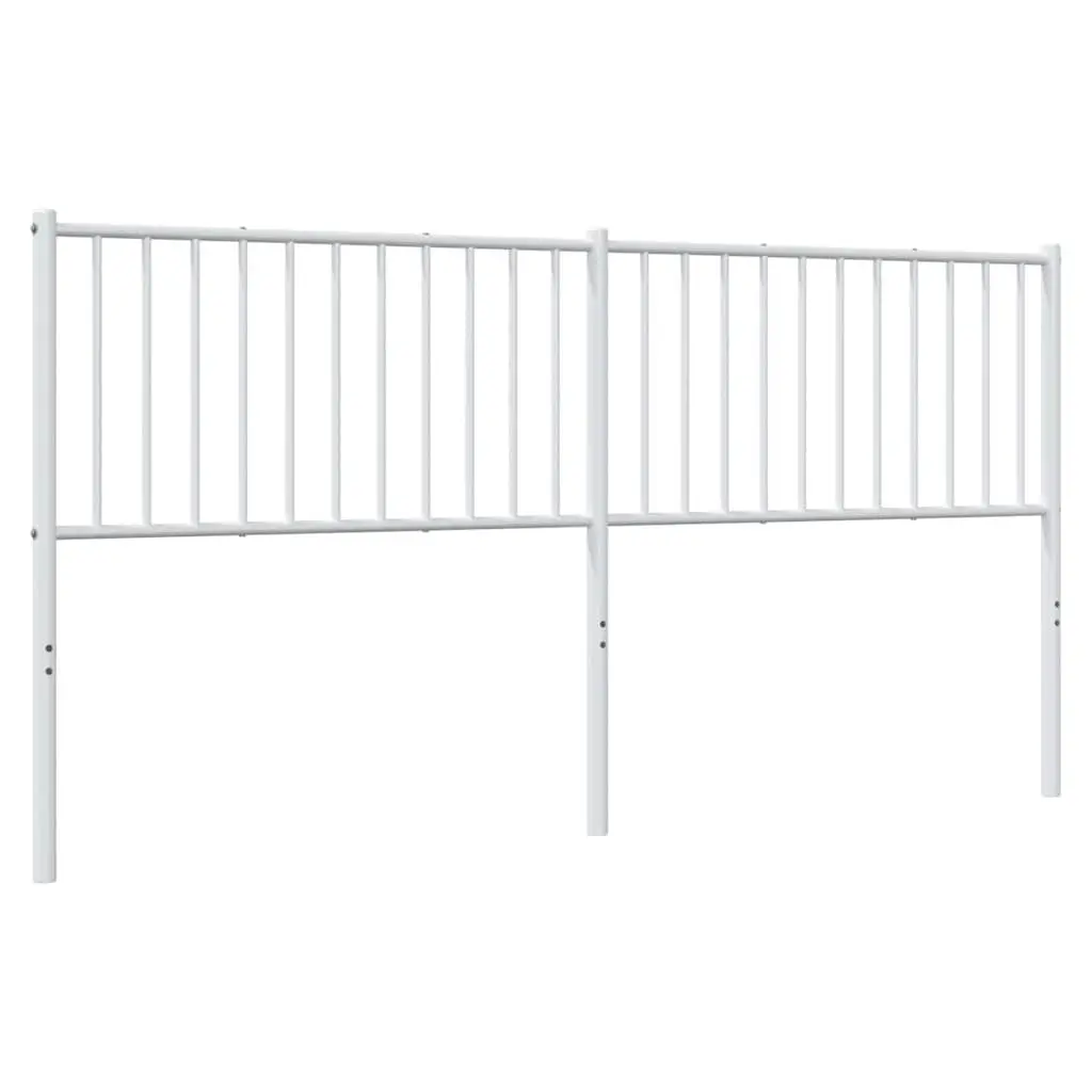 White Metal Headboard 180cm Powder Coated Steel Frame Durable Construction