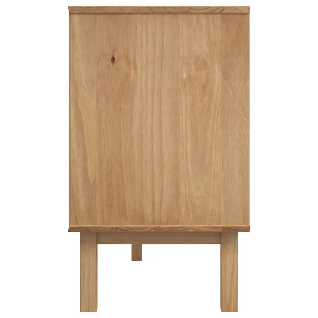 Solid Wood Pine Sideboard with 3 Doors 3 Drawers Scandinavian Design Storage