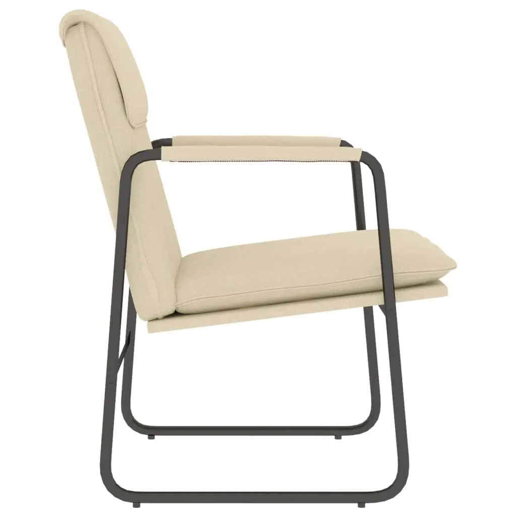 Lounge Chair Cream Fabric Upholstered Armchair Recliner Living Room Furniture