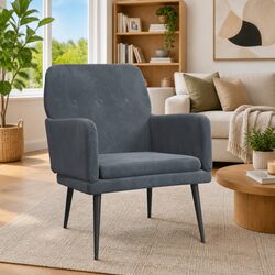 Dark Grey Velvet Armchair – A Stylish Comfort Choice