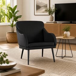 Black Faux Leather Armchair: Durable and Sturdy