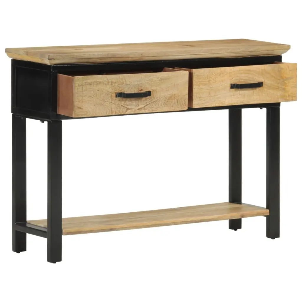 Console Table Brown 110x30x75cm Solid Mango Wood 2 Drawers Shelf Storage